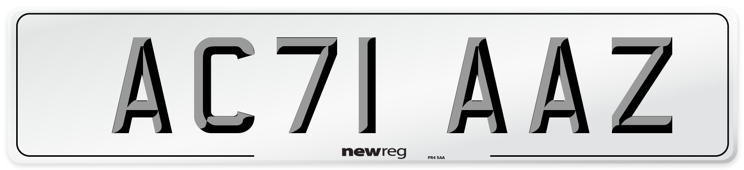 AC71 AAZ Number Plate from New Reg